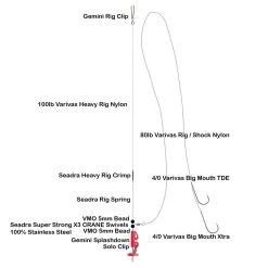 VMO Premium Rig – #4/0 Up & Over Pennel Cod & Ray Rig